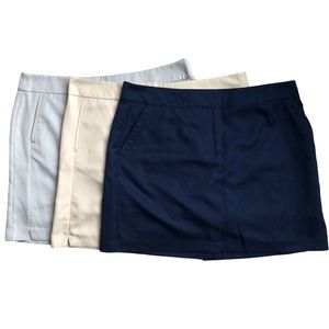 Izod Golf Skirt Bundle Navy Blue Grey Khaki Tan Skort Shorts Size 14 Lot of 3